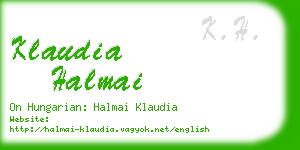 klaudia halmai business card